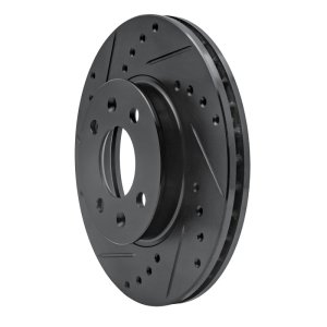Dodge Attitude Brake Rotor (1) - Front Left - R1 Concepts - Drilled & Slotted - Black - `06-`12
